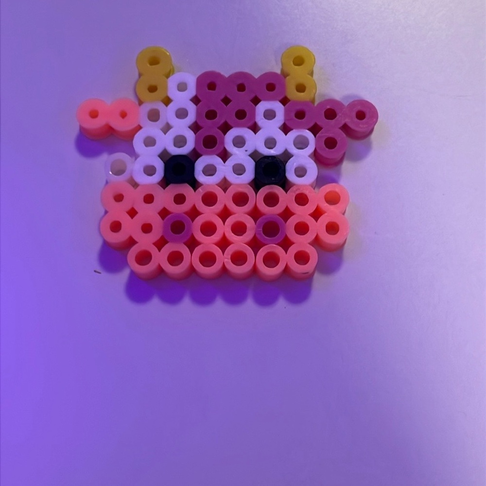Colorful Beaded Cow Design